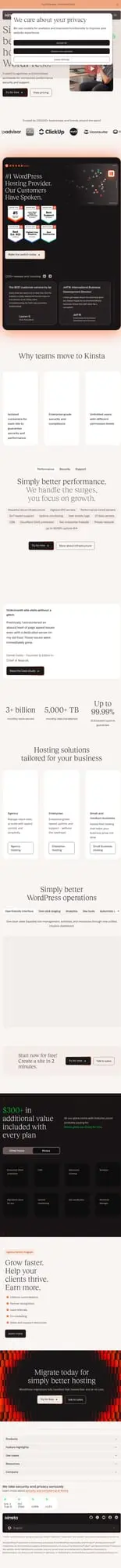 Kinsta screenshot